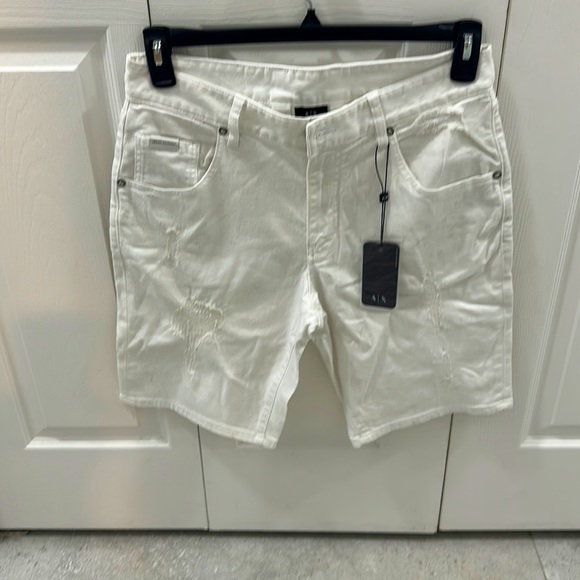Armani exchange men white jean shorts. New with tags. - Picture 1 of 6